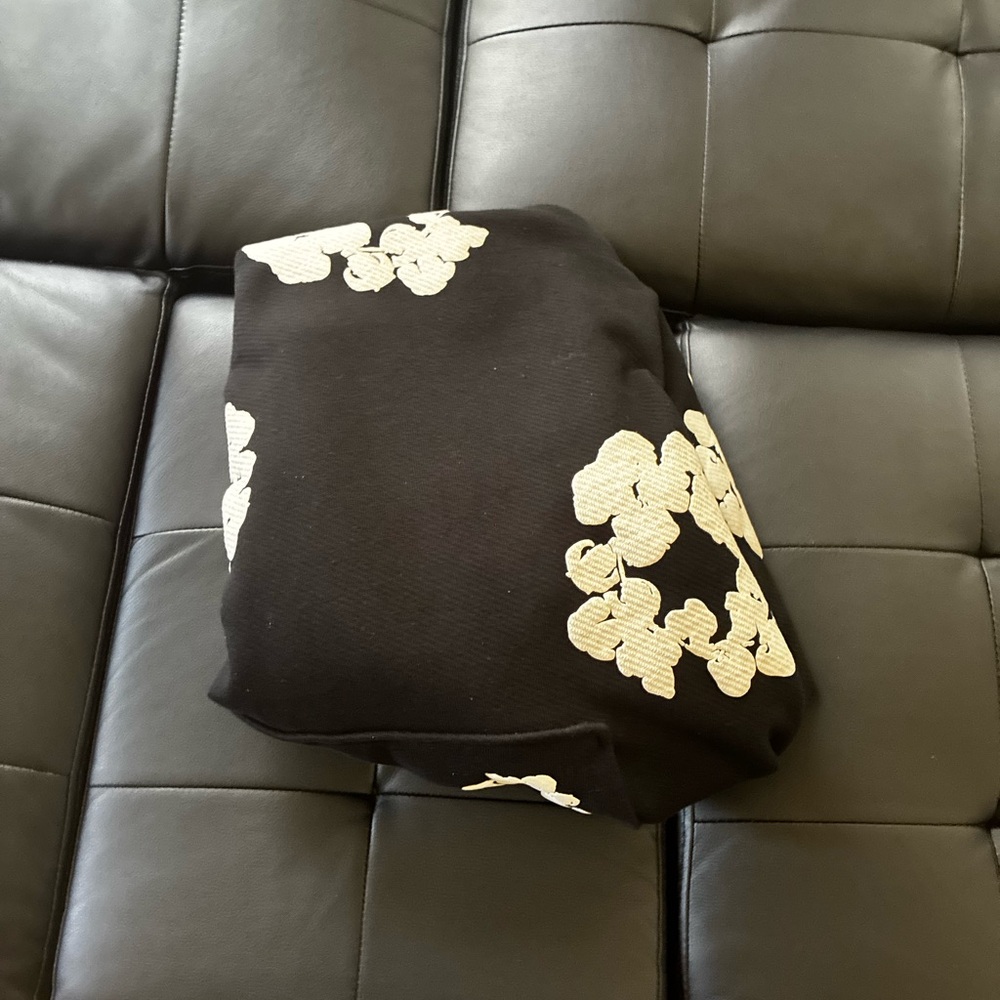Black and white denim tear size medium